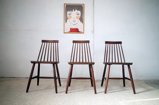 3x vintage stoelen stijl sportstoelen
