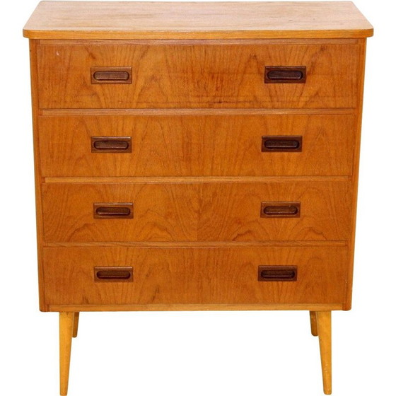 Image 1 of Scandinavische vintage ladekast van teak en beuken, Zweden 1960