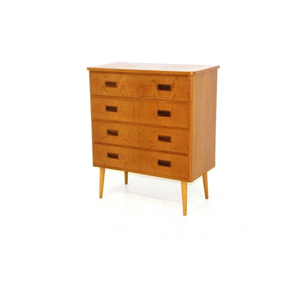 Image 1 of Scandinavische vintage ladekast van teak en beuken, Zweden 1960