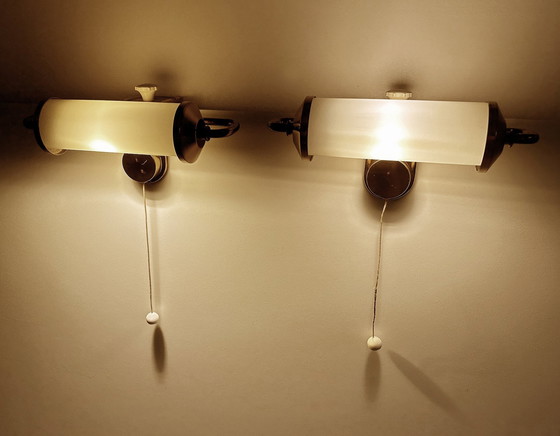 Image 1 of 2X Art Deco Glazen Leeslampen