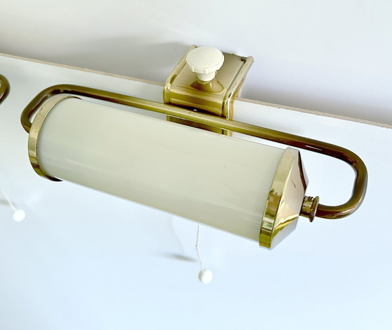 Image 1 of 2X Art Deco Glazen Leeslampen