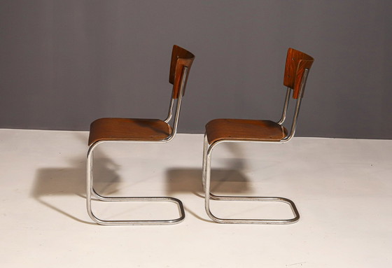 Image 1 of Paar Bauhaus stoel S43 van Mart Stam voor Kovona, 1950´S