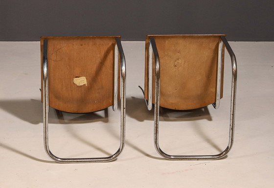 Image 1 of Paar Bauhaus stoel S43 van Mart Stam voor Kovona, 1950´S