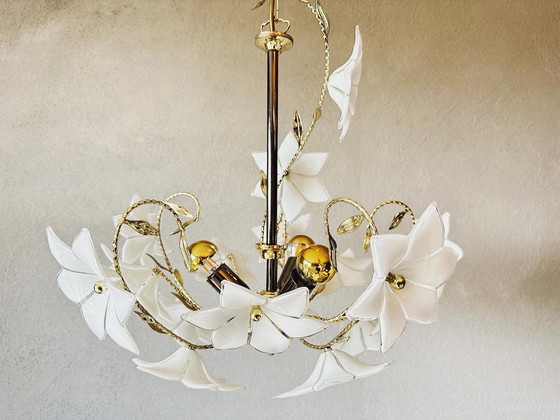 Image 1 of Vintage bloemenlamp