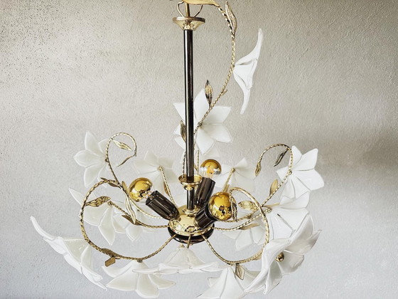 Image 1 of Vintage bloemenlamp