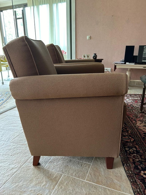 Image 1 of 2x Moderne bruine fauteuil