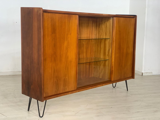 Image 1 of Mid Century hoge kast woonkamer vintage