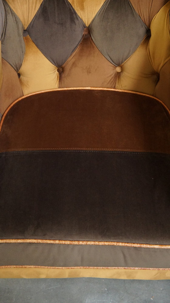 Image 1 of 2 X Stoffen Chesterfield Fauteuil