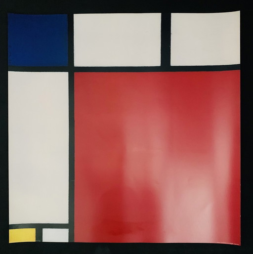 Piet Mondriaan, Colour Lithograph, High Quality, Limited Edition: "Composition With Large Red Area, Yellow And Blue“. Conditie U