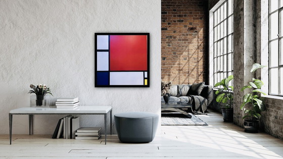 Image 1 of Piet Mondriaan, Colour Lithograph, High Quality, Limited Edition: "Composition With Large Red Area, Yellow And Blue“. Conditie U