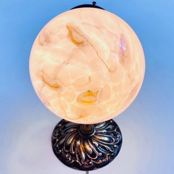 Image 1 of Artdeco wandlamp messing opaline 1930's