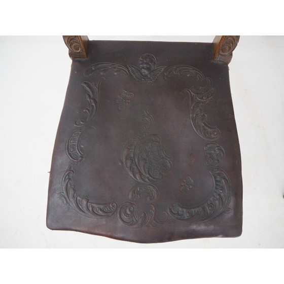 Image 1 of Paar vintage stoelen in reliëfleer