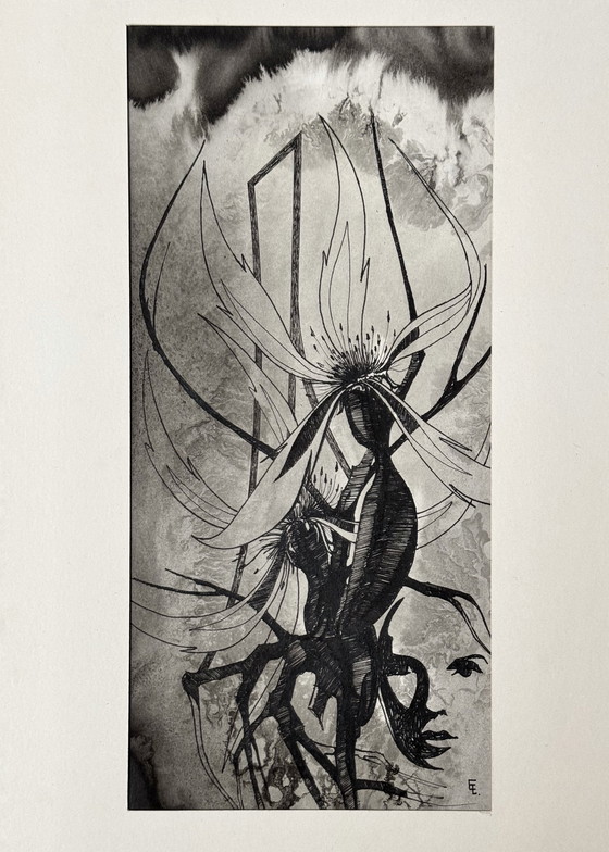 Image 1 of Eugène Eechaut (1928-2019) - Surrealistische compositie in inkt