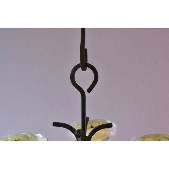 Image 1 of Scandinavische kroonluchter van metaal en glas, 1960