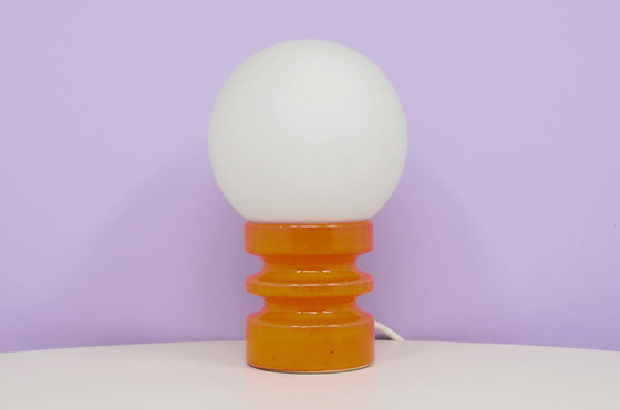 Image 1 of oranje West Germany lamp glazen bol