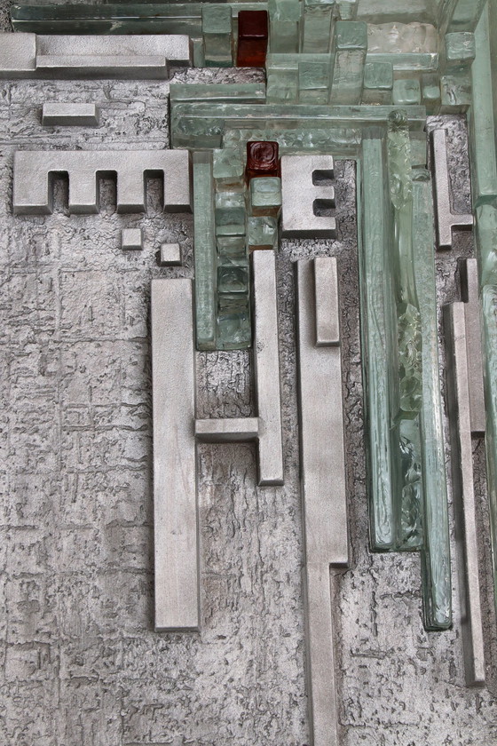 Image 1 of Vintage "Rottura Spaziale" Murano Glas Wandlamp door Akikaze voor Poliarte