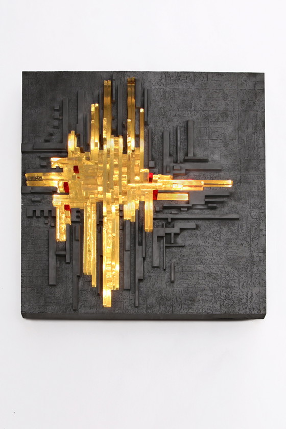 Image 1 of Vintage "Rottura Spaziale" Murano Glas Wandlamp door Akikaze voor Poliarte