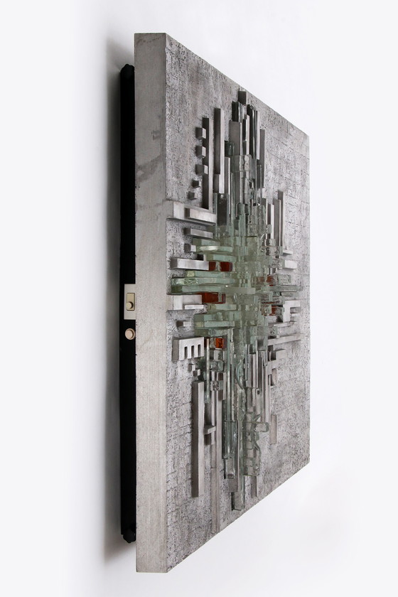 Image 1 of Vintage "Rottura Spaziale" Murano Glas Wandlamp door Akikaze voor Poliarte