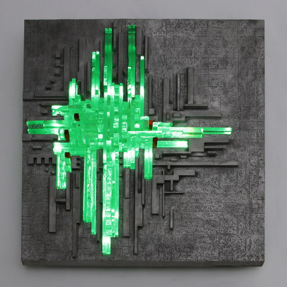 Image 1 of Vintage "Rottura Spaziale" Murano Glas Wandlamp door Akikaze voor Poliarte