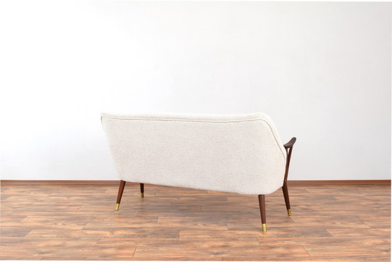 Image 1 of Mid Century Noorse Teak & Boucle Sofa, 1960S.