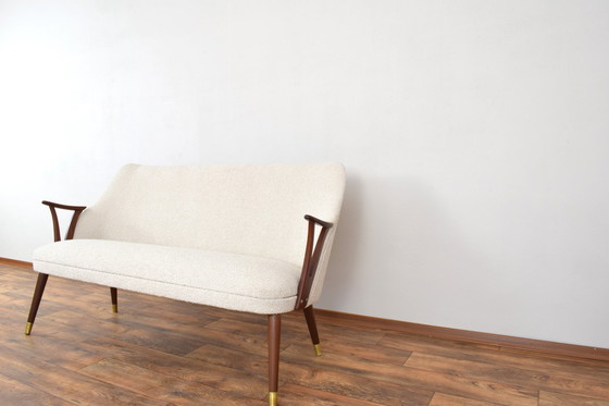 Image 1 of Mid Century Noorse Teak & Boucle Sofa, 1960S.