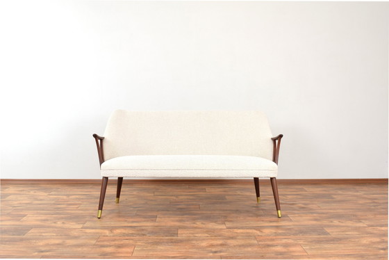 Image 1 of Mid Century Noorse Teak & Boucle Sofa, 1960S.