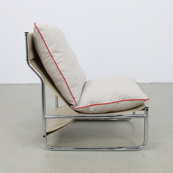 Image 1 of 2X Vintage Fauteuil Buisframe, 1970S Nieuwe Kussens