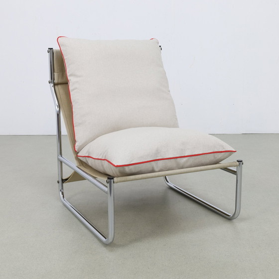 Image 1 of 2X Vintage Fauteuil Buisframe, 1970S Nieuwe Kussens