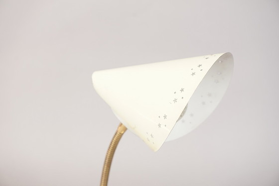 Image 1 of Vintage tafellamp van geperforeerd plaatstaal in de stijl van Mathieu Mategot, jaren 60