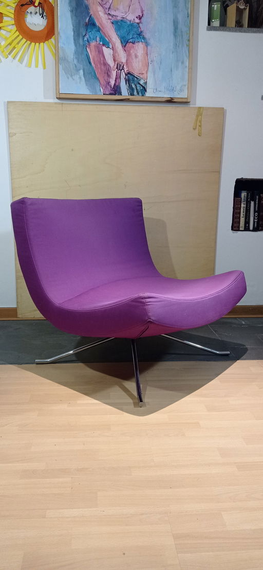 Ligne Roset Pop Chair fauteuil in Katoen Paars Design Christian Werner