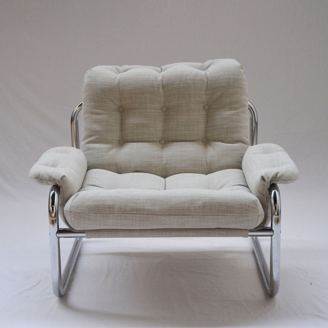 Vintage Design Johan Bertil Buisframe Fauteuil Zweden 1970