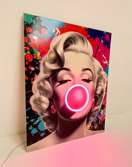 Image 1 of Limited Edition LED Pop Art prent ‘Marilyn’ (nieuw)