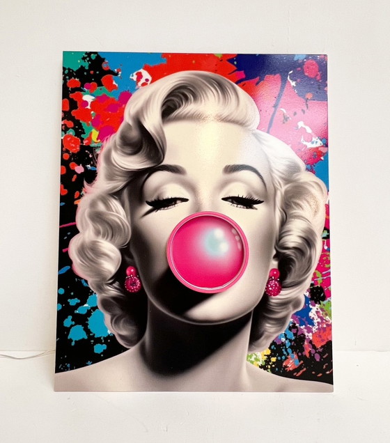 Image 1 of Limited Edition LED Pop Art prent ‘Marilyn’ (nieuw)