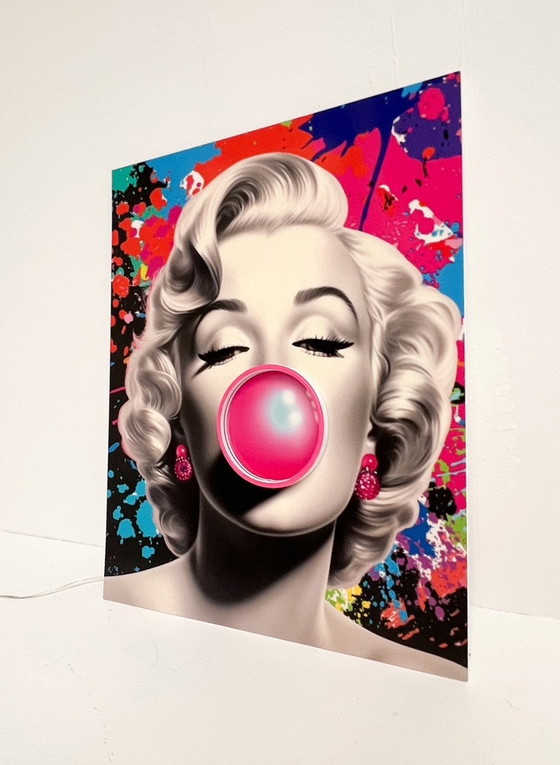 Image 1 of Limited Edition LED Pop Art prent ‘Marilyn’ (nieuw)