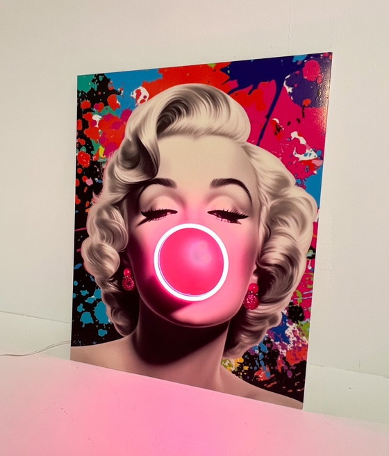 Image 1 of Limited Edition LED Pop Art prent ‘Marilyn’ (nieuw)