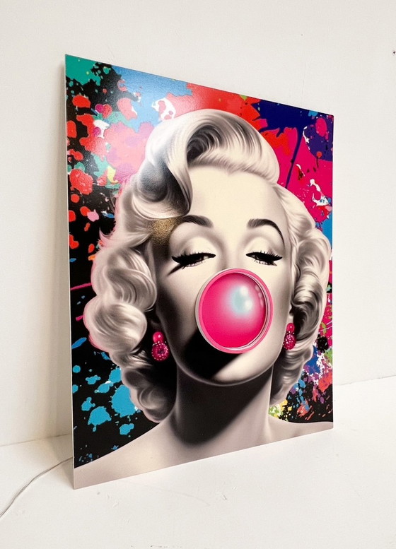 Image 1 of Limited Edition LED Pop Art prent ‘Marilyn’ (nieuw)