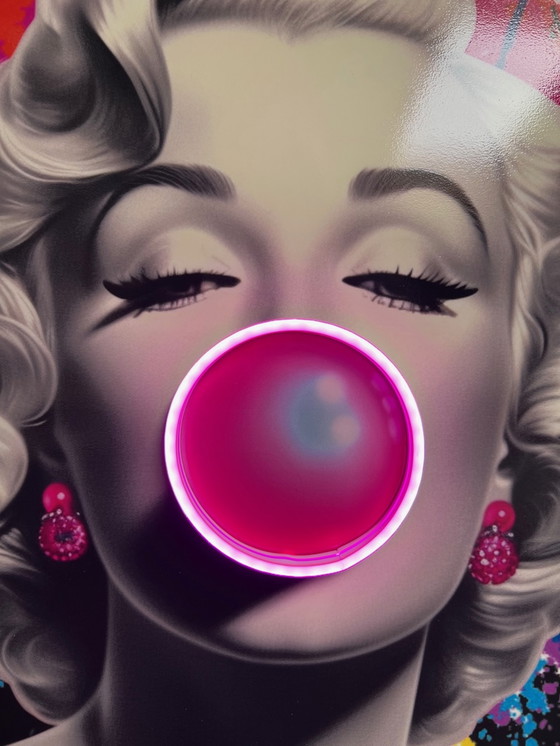 Image 1 of Limited Edition LED Pop Art prent ‘Marilyn’ (nieuw)