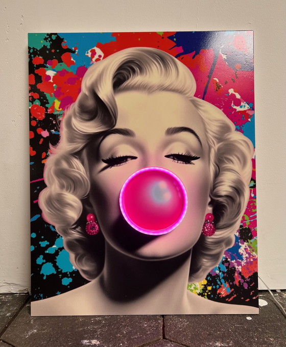 Image 1 of Limited Edition LED Pop Art prent ‘Marilyn’ (nieuw)