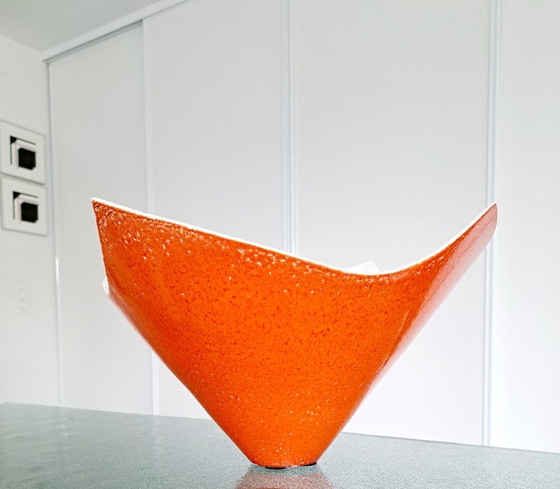 Image 1 of Vintage 'zakdoek' freeform keramiek vaas