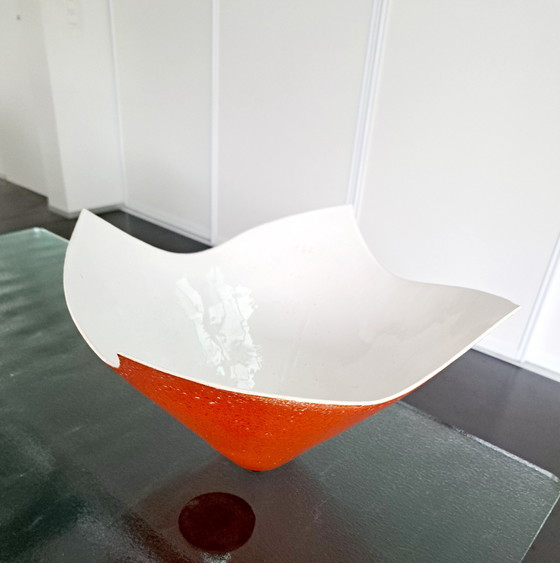 Image 1 of Vintage 'zakdoek' freeform keramiek vaas