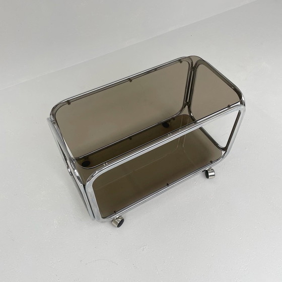 Image 1 of Chroom trolley met rookglas