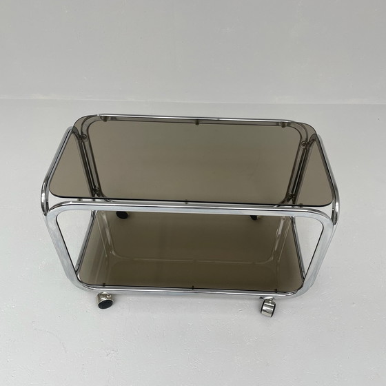 Image 1 of Chroom trolley met rookglas