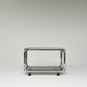 Chroom trolley met rookglas