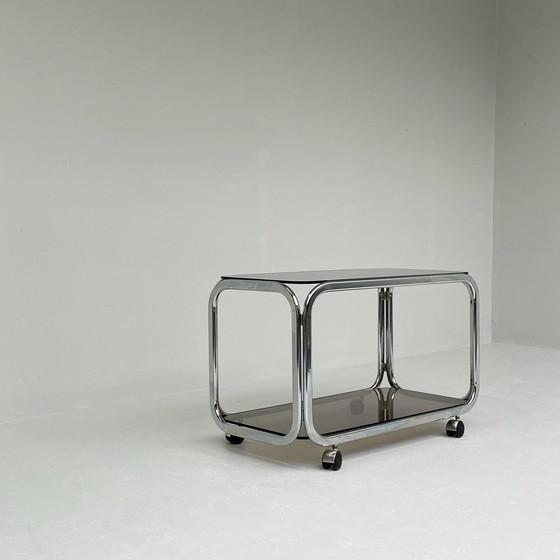 Image 1 of Chroom trolley met rookglas