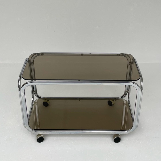 Image 1 of Chroom trolley met rookglas