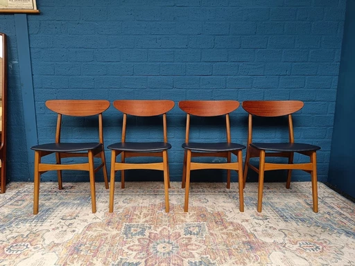 4x Vintage Deense Stoelen