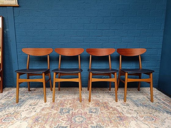 Image 1 of 4x Vintage Deense Stoelen