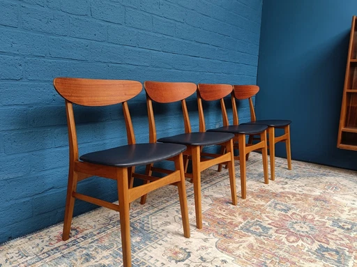 4x Vintage Deense Stoelen