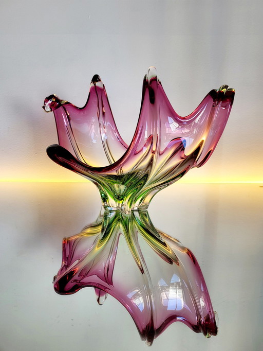 Murano Vintage Meerkleurige Schaal , Organische Vormgeving, Italy, Jaren 1960