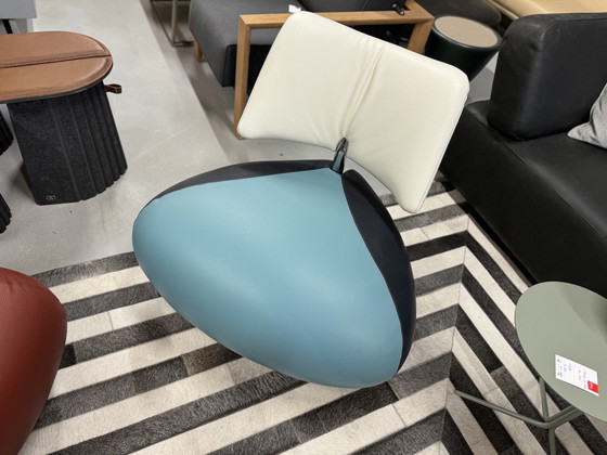 Image 1 of Leolux Pallone fauteuil blauw leer 